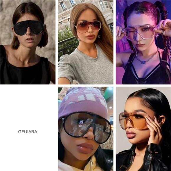 Trendy Oversized Sunglasses Fashion Shield Aviator Sun Glasses UV400 Protection main image 6